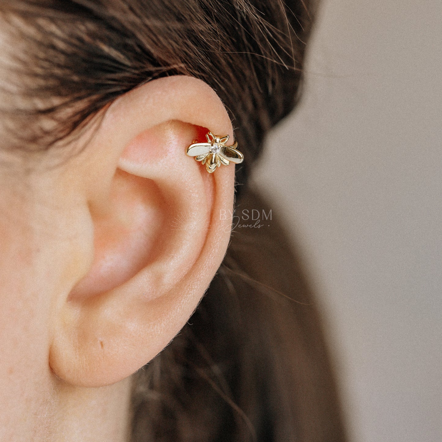Gold Bee Ear Cuff • Honey Bee Earrings • BYSDMJEWELS
