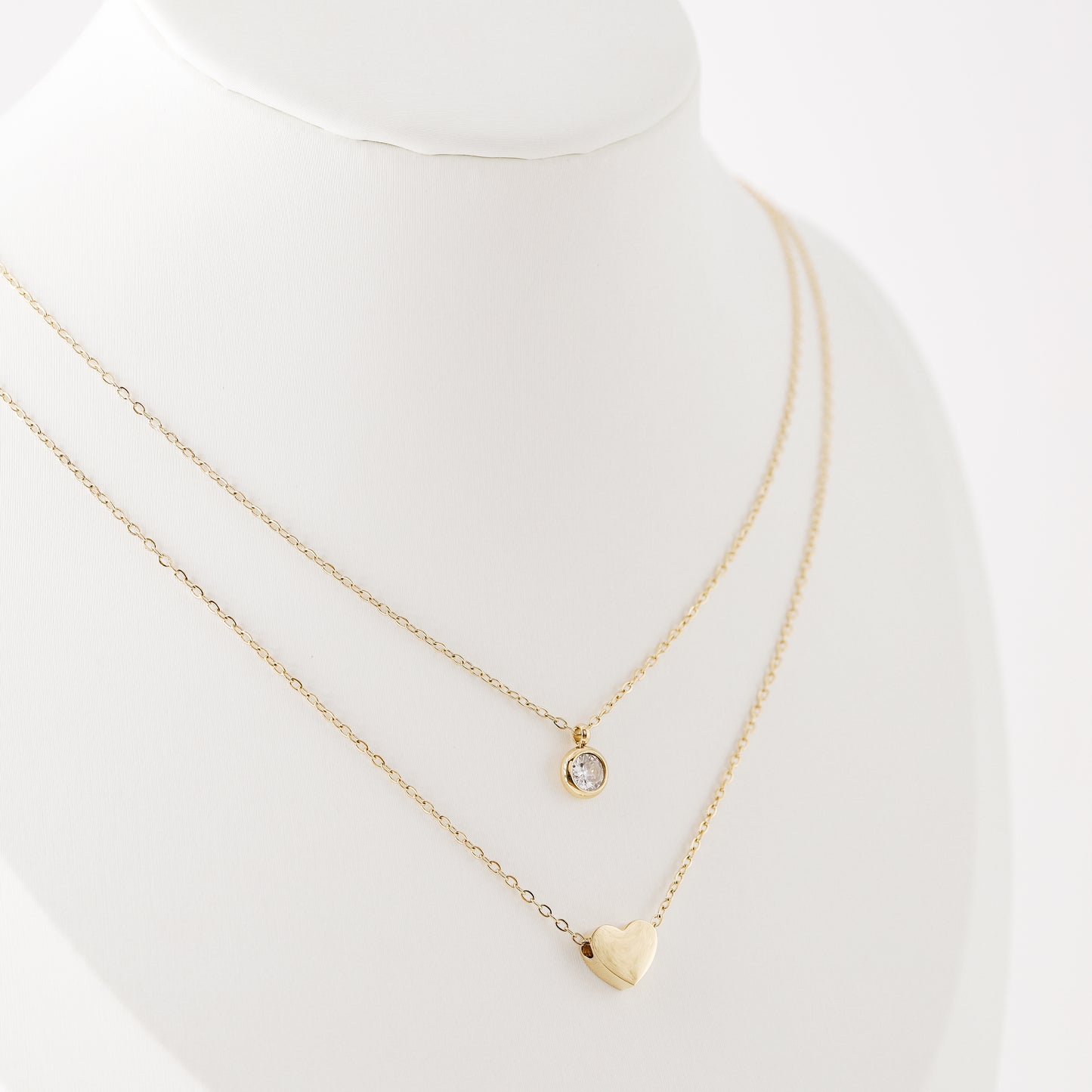 Heart Layered Necklace • Diamond Heart Necklace • Love Jewelry • Minimalist Style • Gift for Women • BYSDMJEWELS