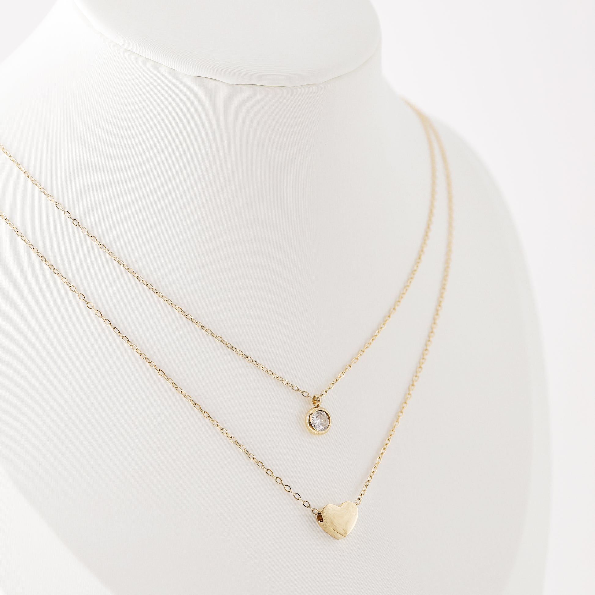 Heart Layered Necklace • Diamond Heart Necklace • Love Jewelry • Minimalist Style • Gift for Women • BYSDMJEWELS