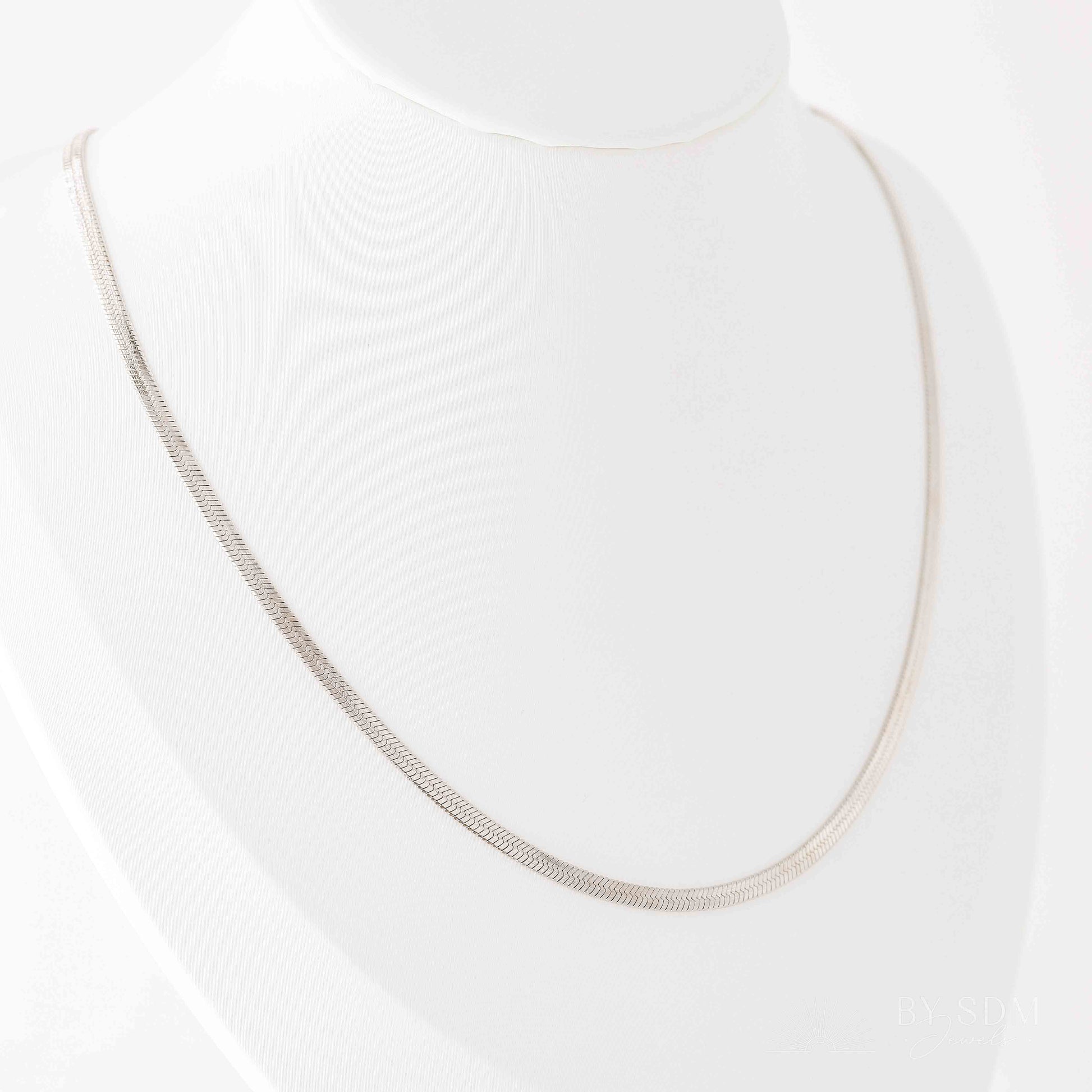 Layering Flat Snake Chain Necklace • Chunky Choker Necklace • BYSDMJEWELS