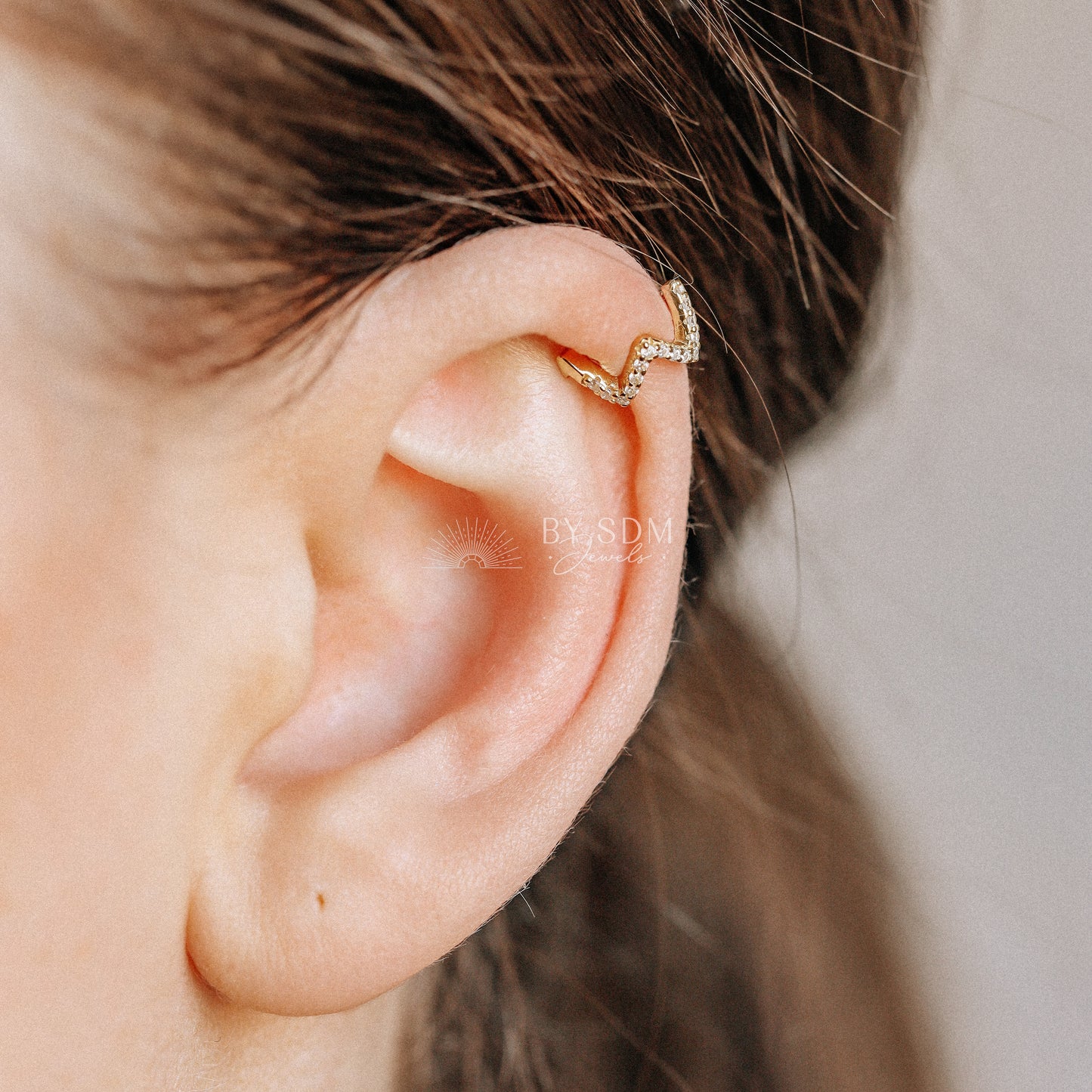 Wave CZ Ear Cuff • No Piercing is Needed • Gold • Silver