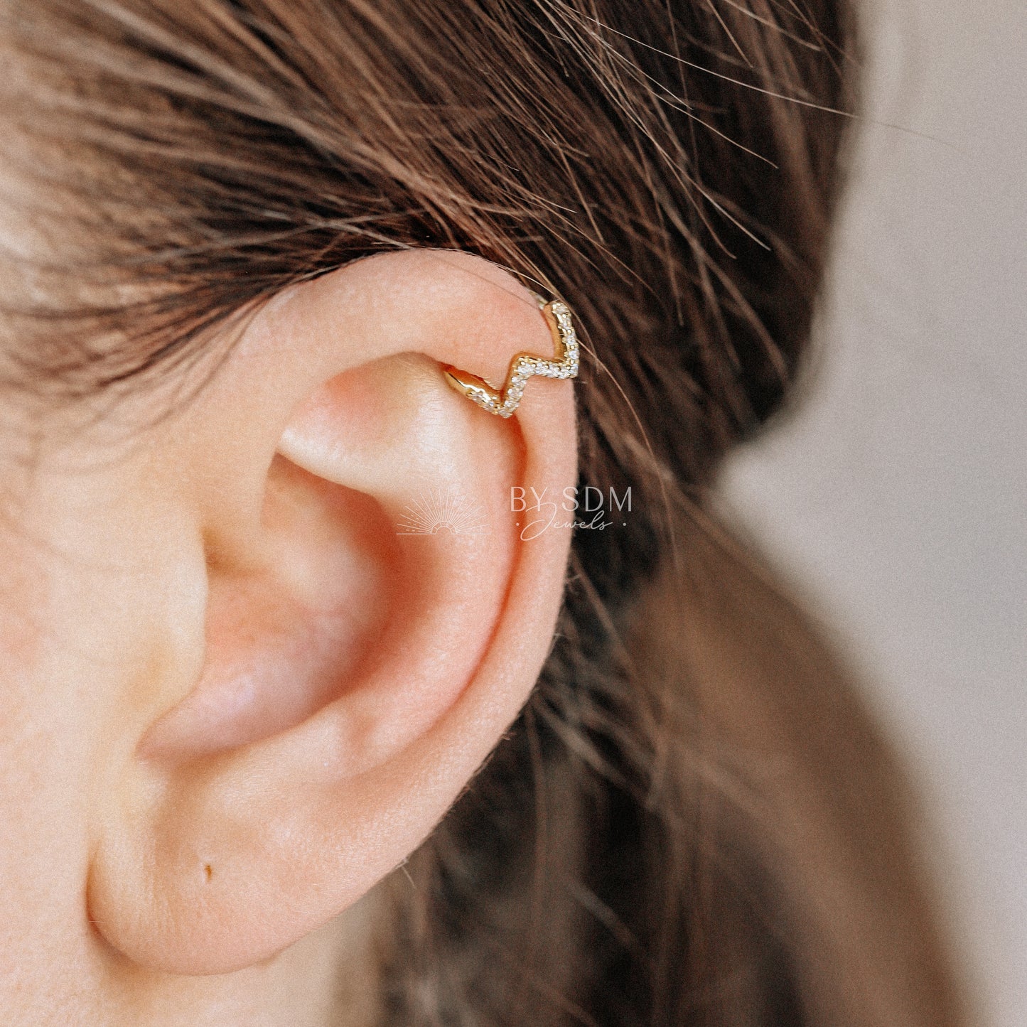 Wave CZ Ear Cuff • No Piercing is Needed • Gold • Silver