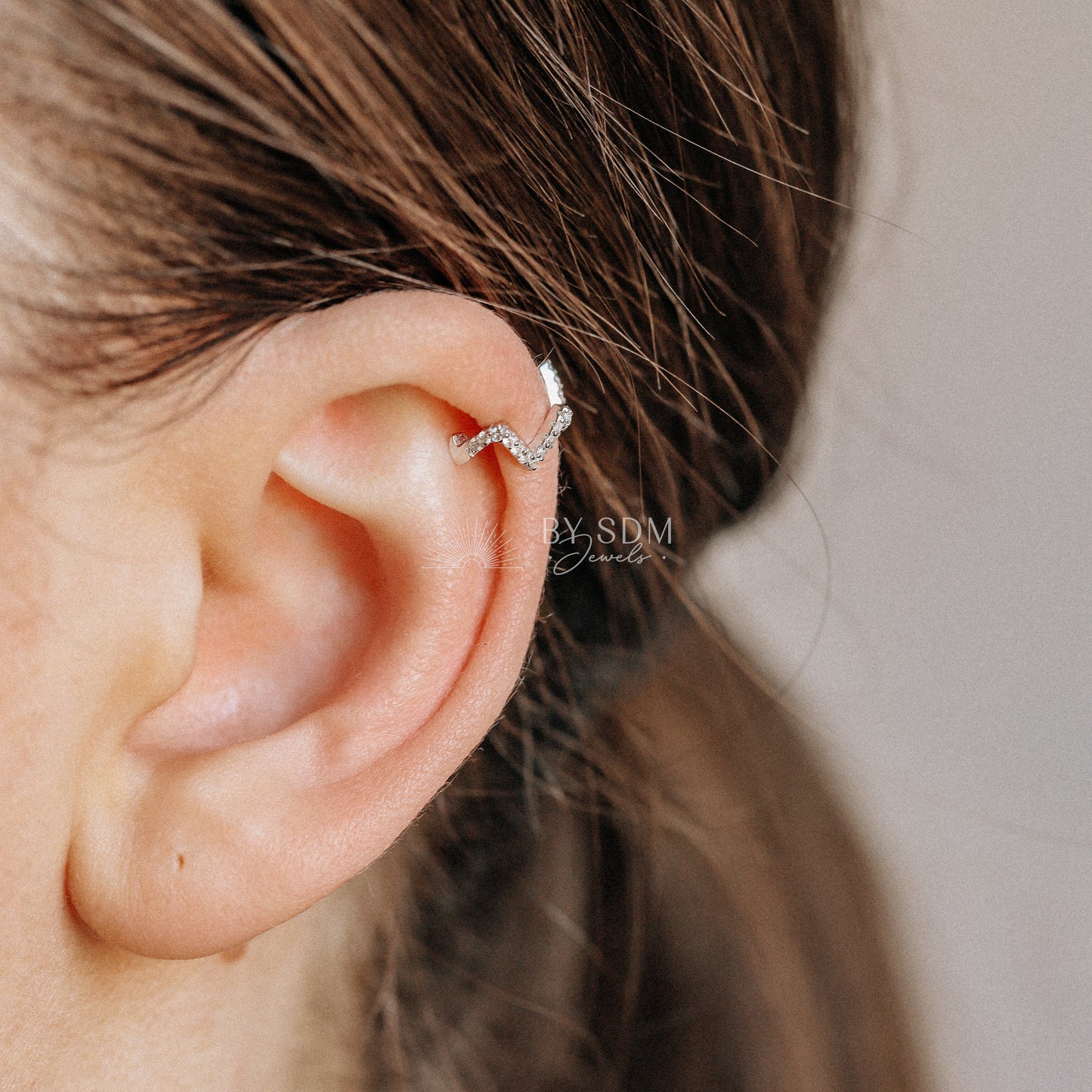 Wave CZ Ear Cuff • No Piercing is Needed • Gold • Silver