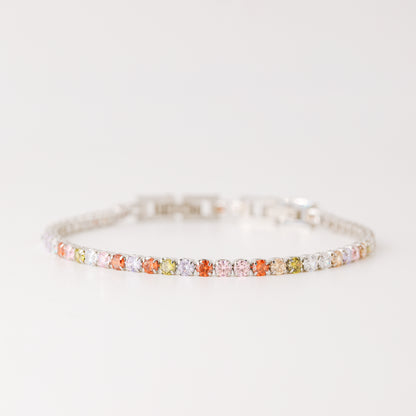 3mm Tennis Bracelet • Rainbow Tennis Bracelet • Dainty Bracelet • Diamond Bracelet • Gift for Her • Minimalist Bracelet • BYSDMJEWELS