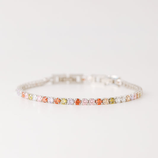 3mm Tennis Bracelet • Rainbow Tennis Bracelet • Dainty Bracelet • Diamond Bracelet • Gift for Her • Minimalist Bracelet • BYSDMJEWELS