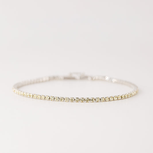 2mm Green Pear Tennis Bracelet • Cubic Zirconia Tennis Bracelet • Dainty Bracelet • Diamond Bracelet • Gift for Her • BYSDMJEWELS