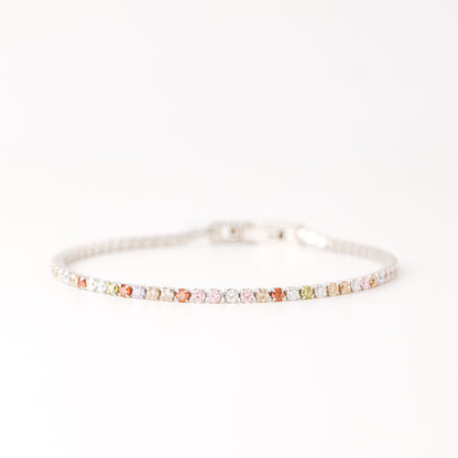 2mm Rainbow Tennis Bracelet