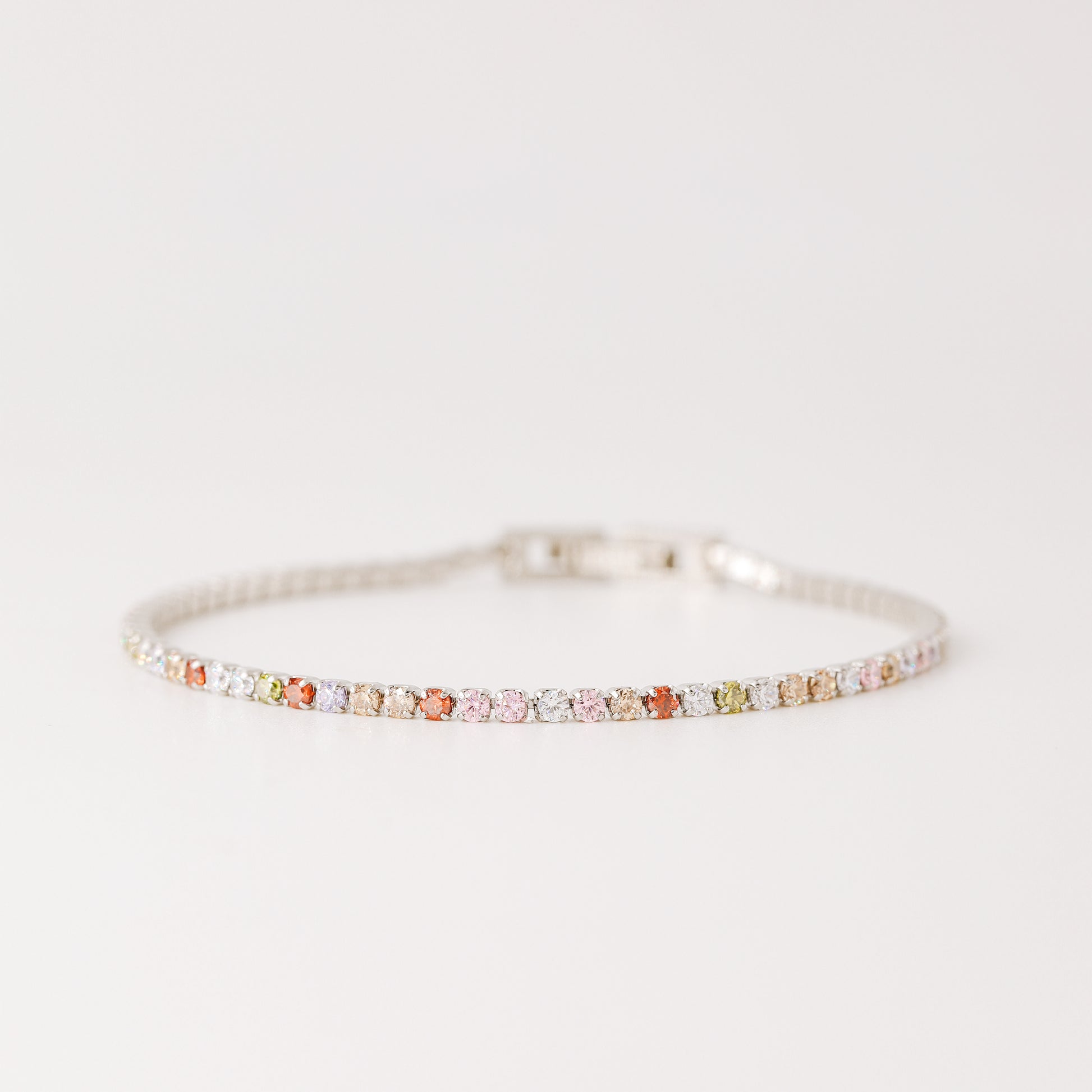 2mm Tennis Bracelet • Rainbow Tennis Bracelet • Dainty Bracelet • Diamond Bracelet • Gift for Her • Minimalist Bracelet • BYSDMJEWELS