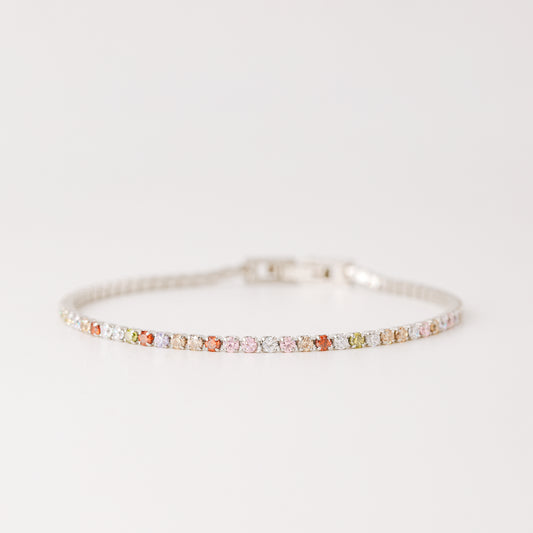 2mm Tennis Bracelet • Rainbow Tennis Bracelet • Dainty Bracelet • Diamond Bracelet • Gift for Her • Minimalist Bracelet • BYSDMJEWELS