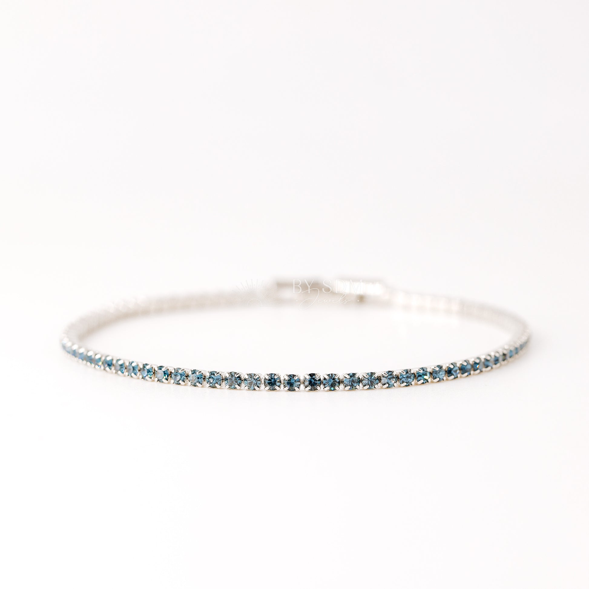 2mm Ocean Blue Tennis Bracelet