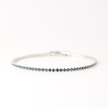 2mm Ocean Blue Tennis Bracelet