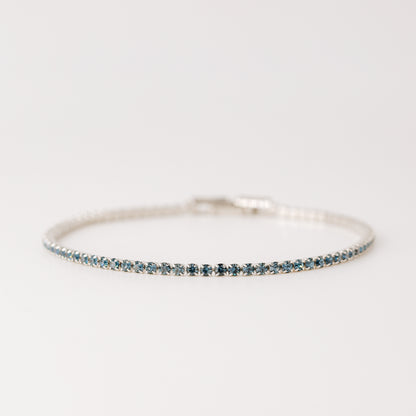2mm Ocean Blue Tennis Bracelet • Cubic Zirconia Tennis Bracelet • Dainty Bracelet • Diamond Bracelet • Gift for Her • BYSDMJEWELS