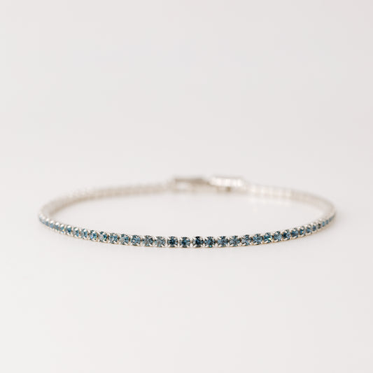 2mm Ocean Blue Tennis Bracelet • Cubic Zirconia Tennis Bracelet • Dainty Bracelet • Diamond Bracelet • Gift for Her • BYSDMJEWELS