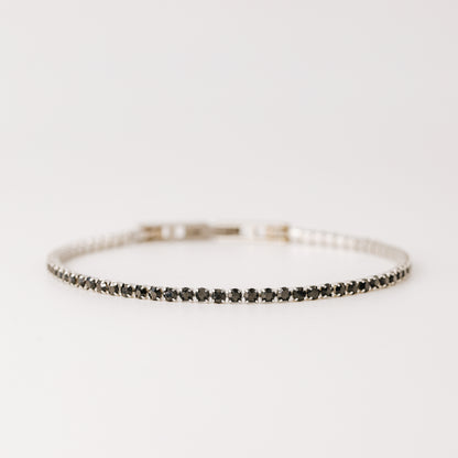 2mm Black Tennis Bracelet • Cubic Zirconia Tennis Bracelet • Dainty Bracelet • Diamond Bracelet • Gift for Her • BYSDMJEWELS