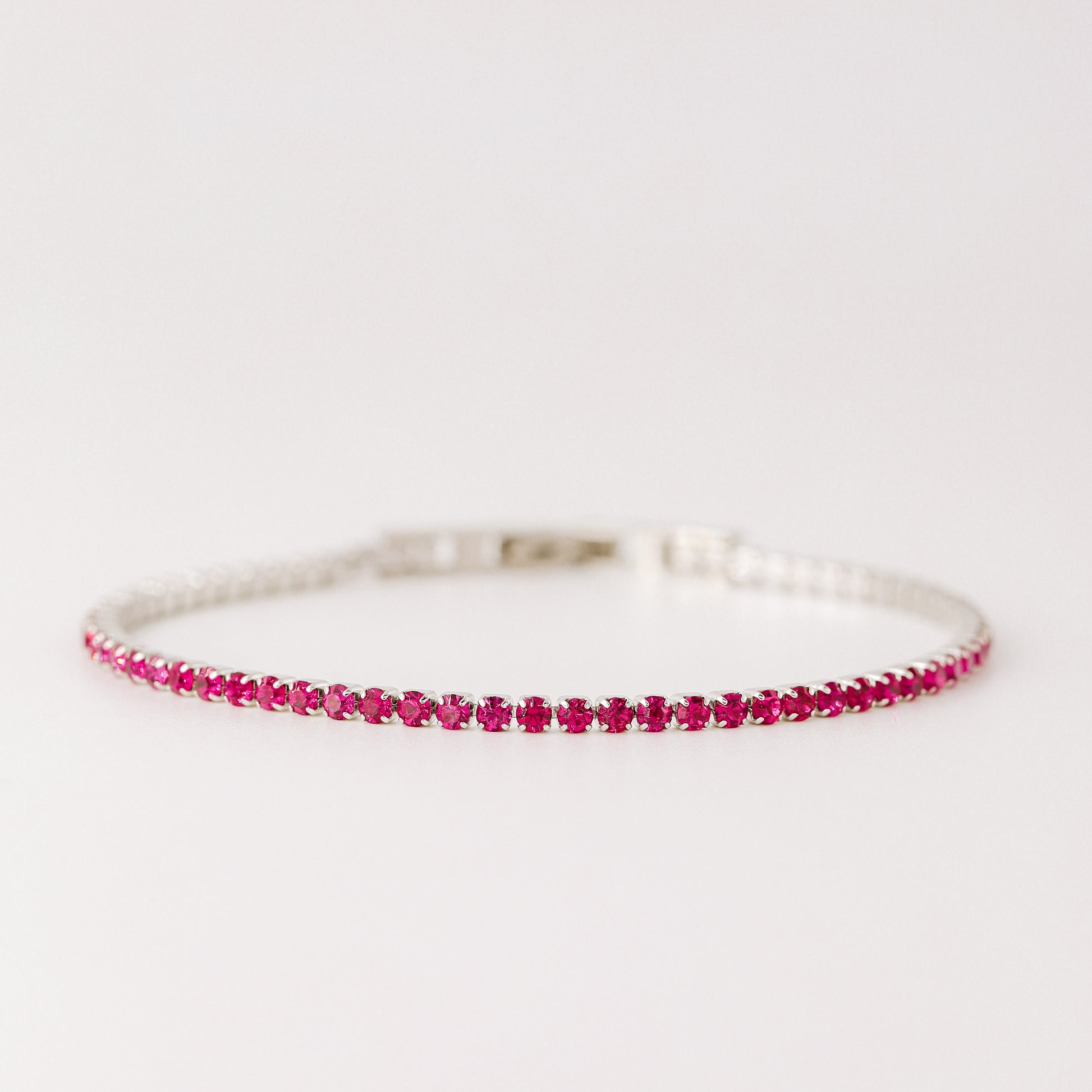 2mm Fuchsia Tennis Bracelet • Cubic Zirconia Tennis Bracelet • Dainty Bracelet • Diamond Bracelet • Gift for Her • BYSDMJEWELS