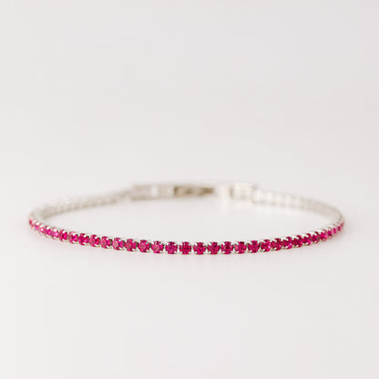 2mm Fuchsia Tennis Bracelet • Cubic Zirconia Tennis Bracelet • Dainty Bracelet • Diamond Bracelet • Gift for Her • BYSDMJEWELS