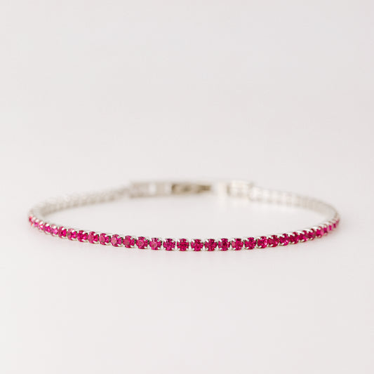 2mm Fuchsia Tennis Bracelet • Cubic Zirconia Tennis Bracelet • Dainty Bracelet • Diamond Bracelet • Gift for Her • BYSDMJEWELS