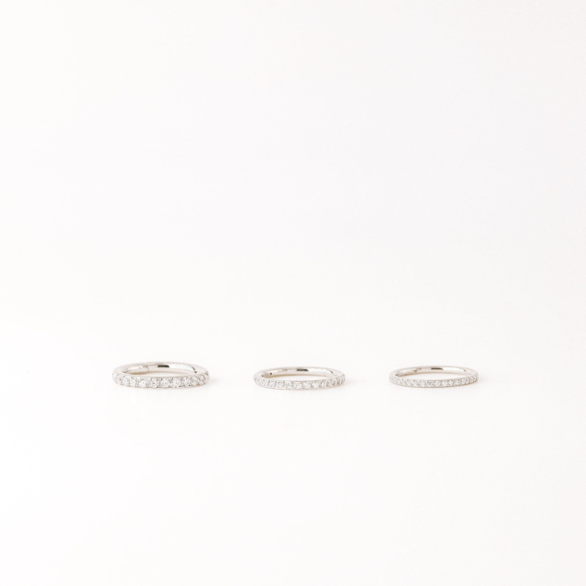 Titanium CZ Round Paved Earring Nose Ring Conch Ring Piercing • 14ga, 16ga, 18ga, 6, 8, 10, 11, 12mm • Solid G23 Titanium • BYSDMJEWELS