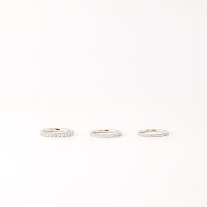 Titanium CZ Round Paved Earring Nose Ring Conch Ring Piercing • 14ga, 16ga, 18ga, 6, 8, 10, 11, 12mm • Solid G23 Titanium • BYSDMJEWELS