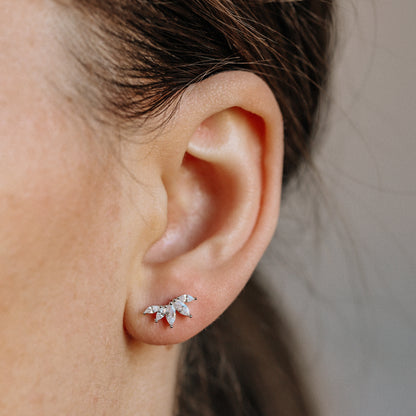 20G Helix Piercing, Auricle Piercing, CZ Crown, Tragus, Conch, Auricle Earrings, Lobe Piercing, Cartilage Piercing Cubics Zircona, Earring