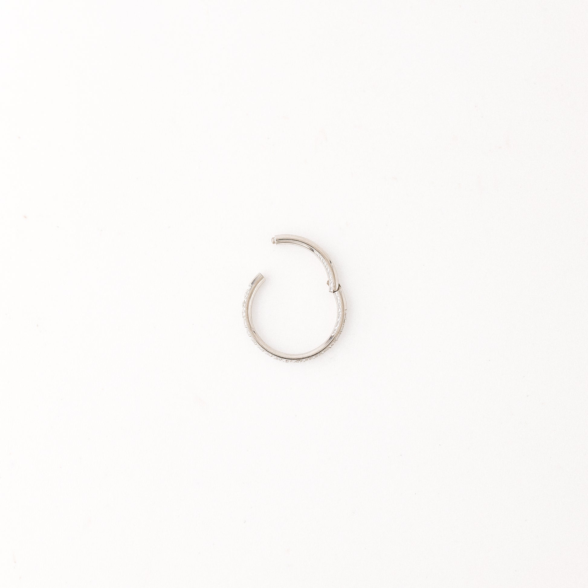 Titanium CZ Round Paved Earring Nose Ring Conch Ring Piercing • 14ga, 16ga, 18ga, 6, 8, 10, 11, 12mm • Solid G23 Titanium • BYSDMJEWELS