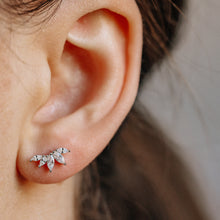 Load image into Gallery viewer, 20G Helix Piercing, Auricle Piercing, CZ Crown, Tragus, Conch, Auricle Earrings, Lobe Piercing, Cartilage Piercing Cubics Zircona, Earring
