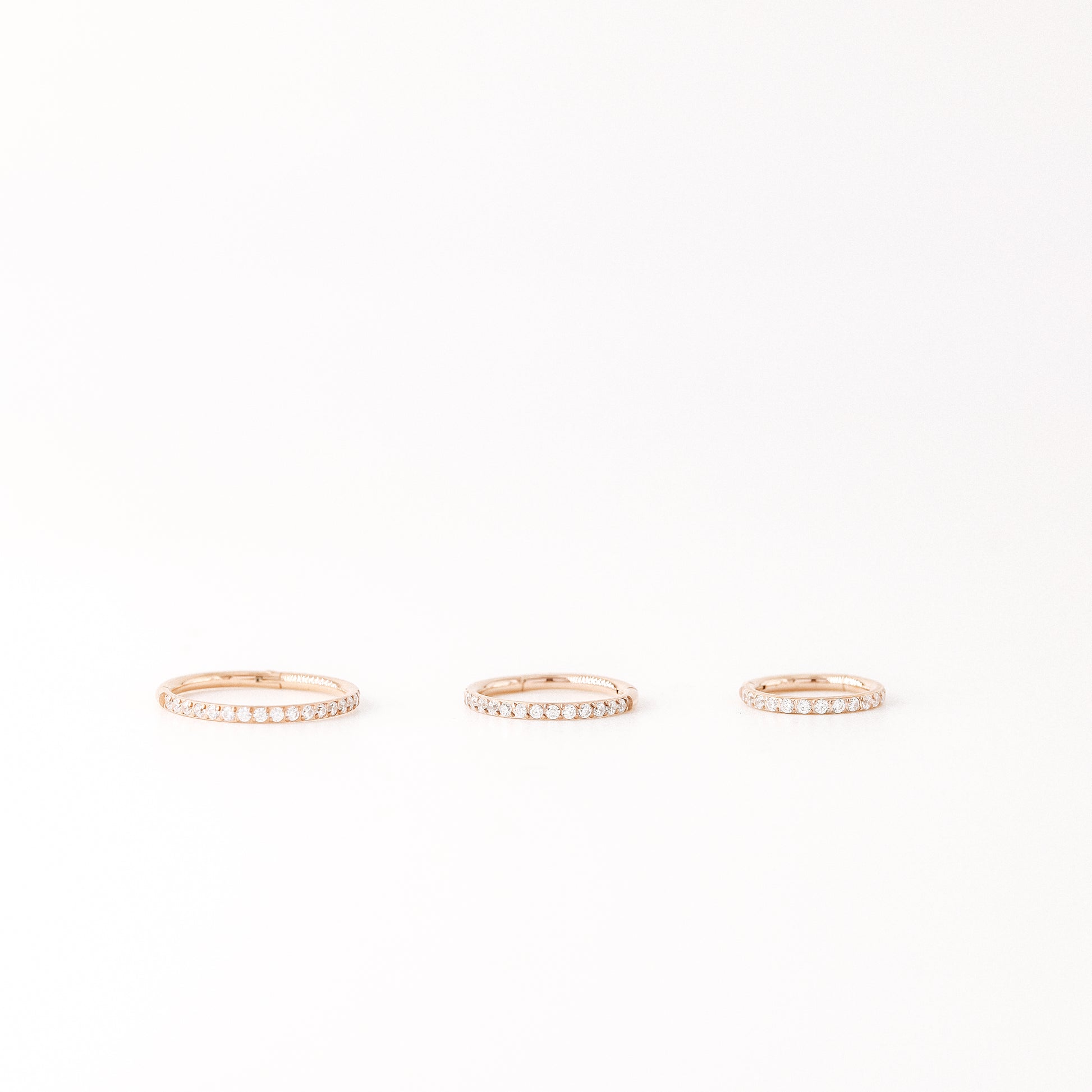 Titanium CZ Round Paved Earring Nose Ring Conch Ring Piercing • 14ga, 16ga, 18ga, 6, 8, 10, 11, 12mm • Solid G23 Titanium • BYSDMJEWELS