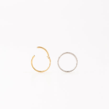 Titanium CZ Round Paved Earring Nose Ring Conch Ring Piercing • 14ga, 16ga, 18ga, 6, 8, 10, 11, 12mm • Solid G23 Titanium • BYSDMJEWELS