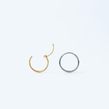 Load image into Gallery viewer, 20G Paved Cartilage Conch Clicker Hoops • CZ Titanium Hinged Clicker Hoops • Seamless Hinged Hoop • Tiny Huggie Hoop Earrings • BYSDMJEWELS
