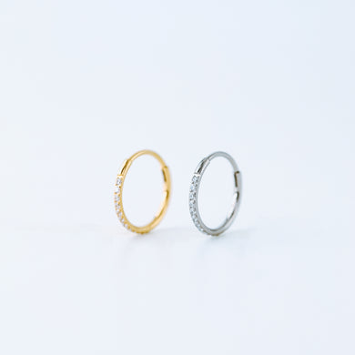 20G Paved Cartilage Conch Clicker Hoops • CZ Titanium Hinged Clicker Hoops • Seamless Hinged Hoop • Tiny Huggie Hoop Earrings • BYSDMJEWELS