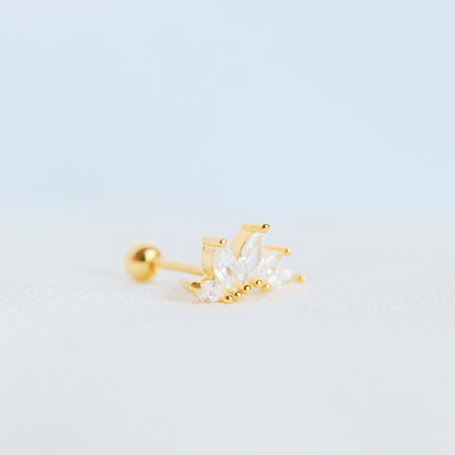 20G Helix Piercing, Auricle Piercing, CZ Crown, Tragus, Conch, Auricle Earrings, Lobe Piercing, Cartilage Piercing Cubics Zircona, Earring