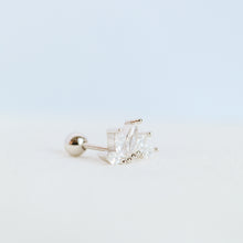Load image into Gallery viewer, 20G Helix Piercing, Auricle Piercing, CZ Crown, Tragus, Conch, Auricle Earrings, Lobe Piercing, Cartilage Piercing Cubics Zircona, Earring
