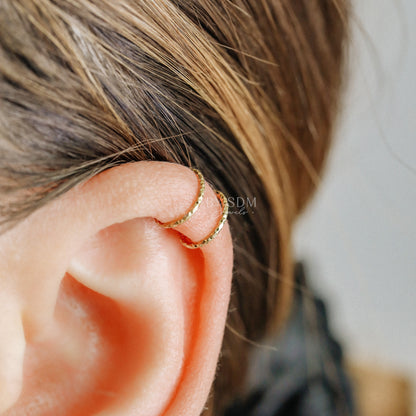 Gold Double Line or Criss Cross Ear Cuff