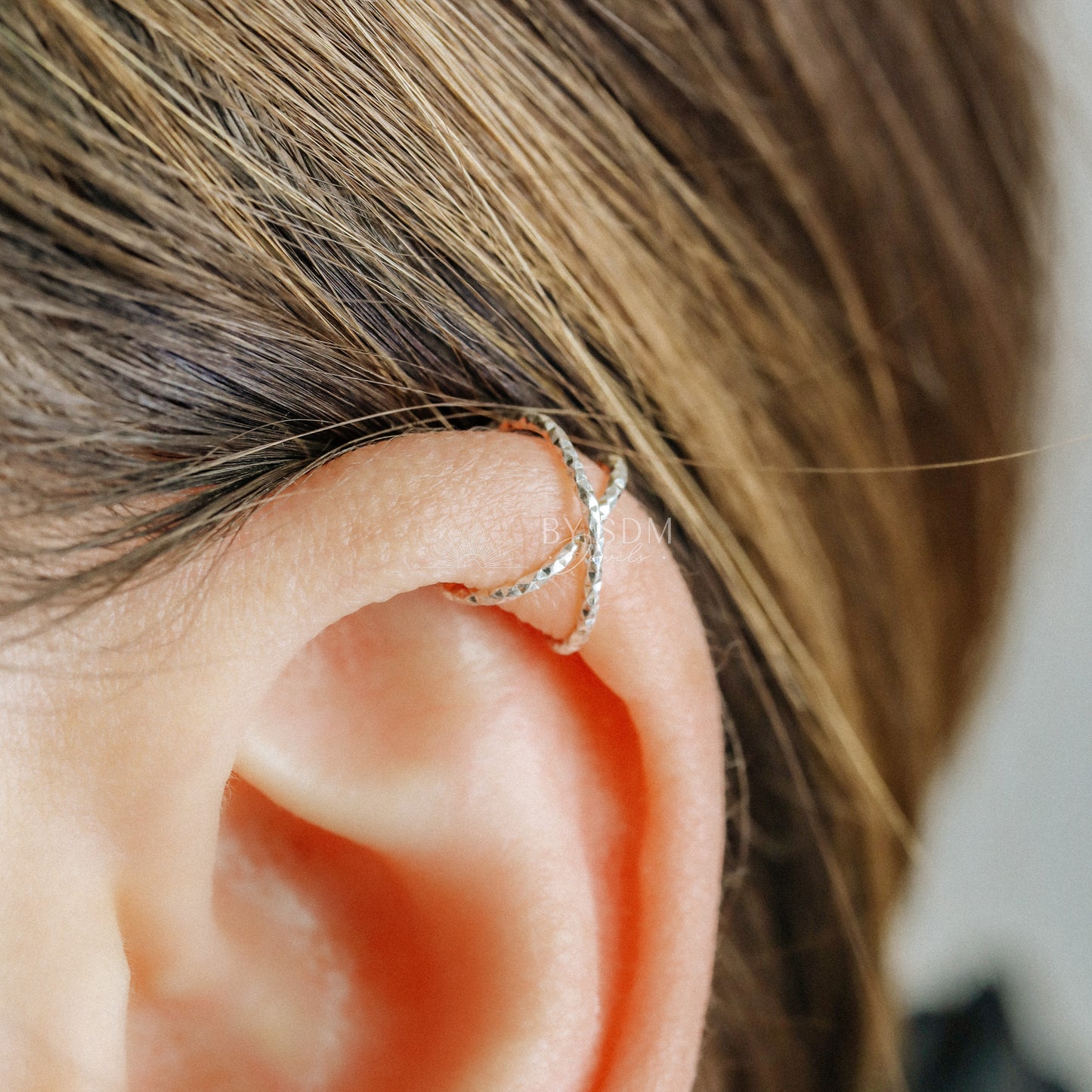 Double X Earcuff Set or Single Ear Cuff • Sterling Silver Criss Cross Cuff • Fake Helix Piercing • Dainty Ear Wrap • BYSDMJEWELS