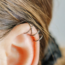 Load image into Gallery viewer, Criss Cross • Ear Cuff • Double Wire Ear Cuff • Helix Ear Cuff • Ear Cuffs • Helix earring • Minimalist Ear Cuff • BYSDMJEWELS
