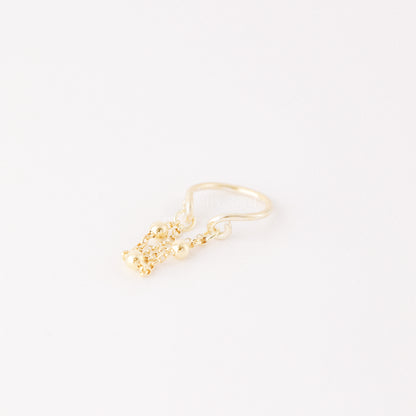 Minimalist Ear Cuff • Gold Ear Cuff • No Piercing One Band And Double Chain Ear Cuff • Ear Cuff No Pierced • BYSDMJEWELS