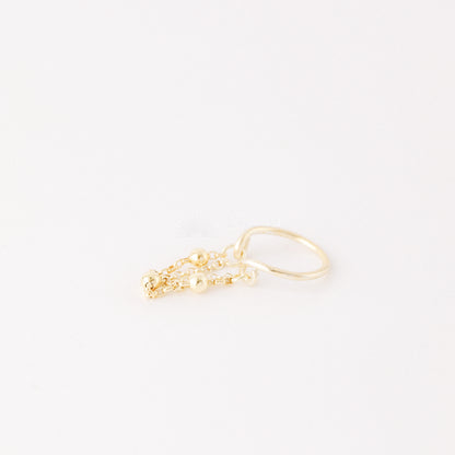 Minimalist Ear Cuff • Gold Ear Cuff • No Piercing One Band And Double Chain Ear Cuff • Ear Cuff No Pierced • BYSDMJEWELS