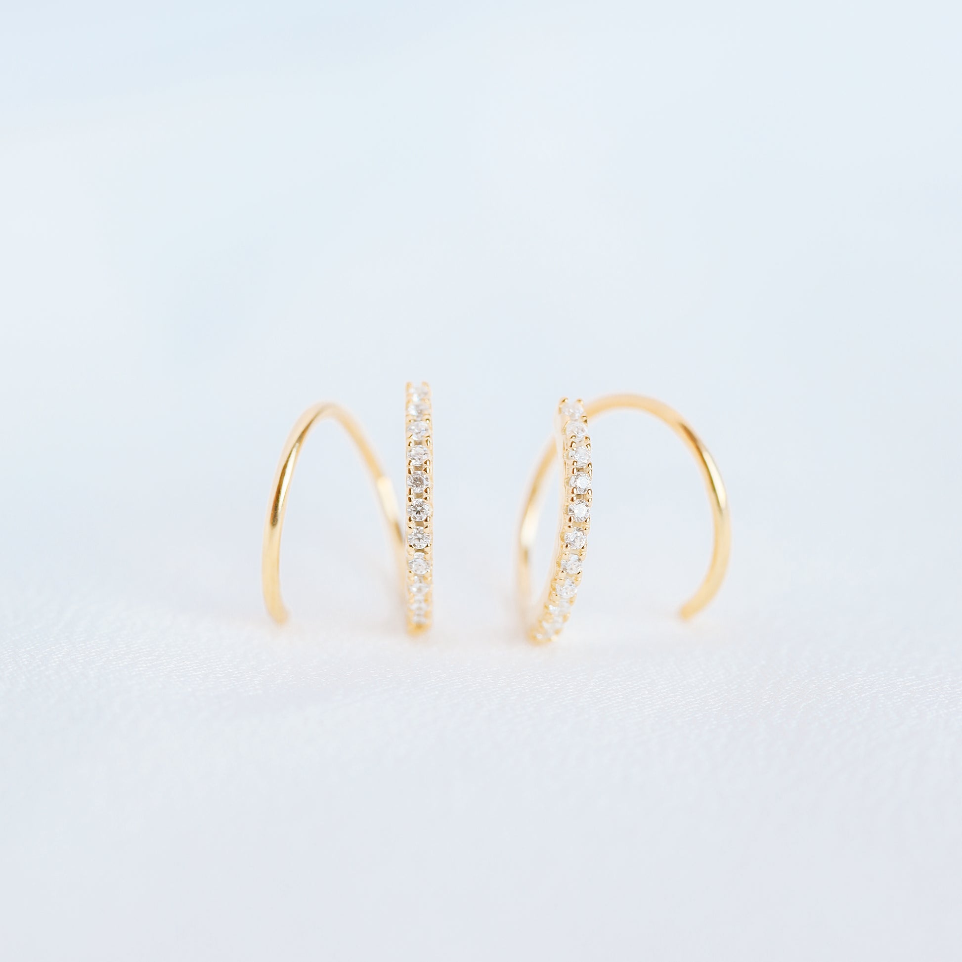 Minimalist twist huggie earring for single lobe piercing