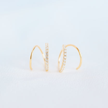 Minimalist twist huggie earring for single lobe piercing