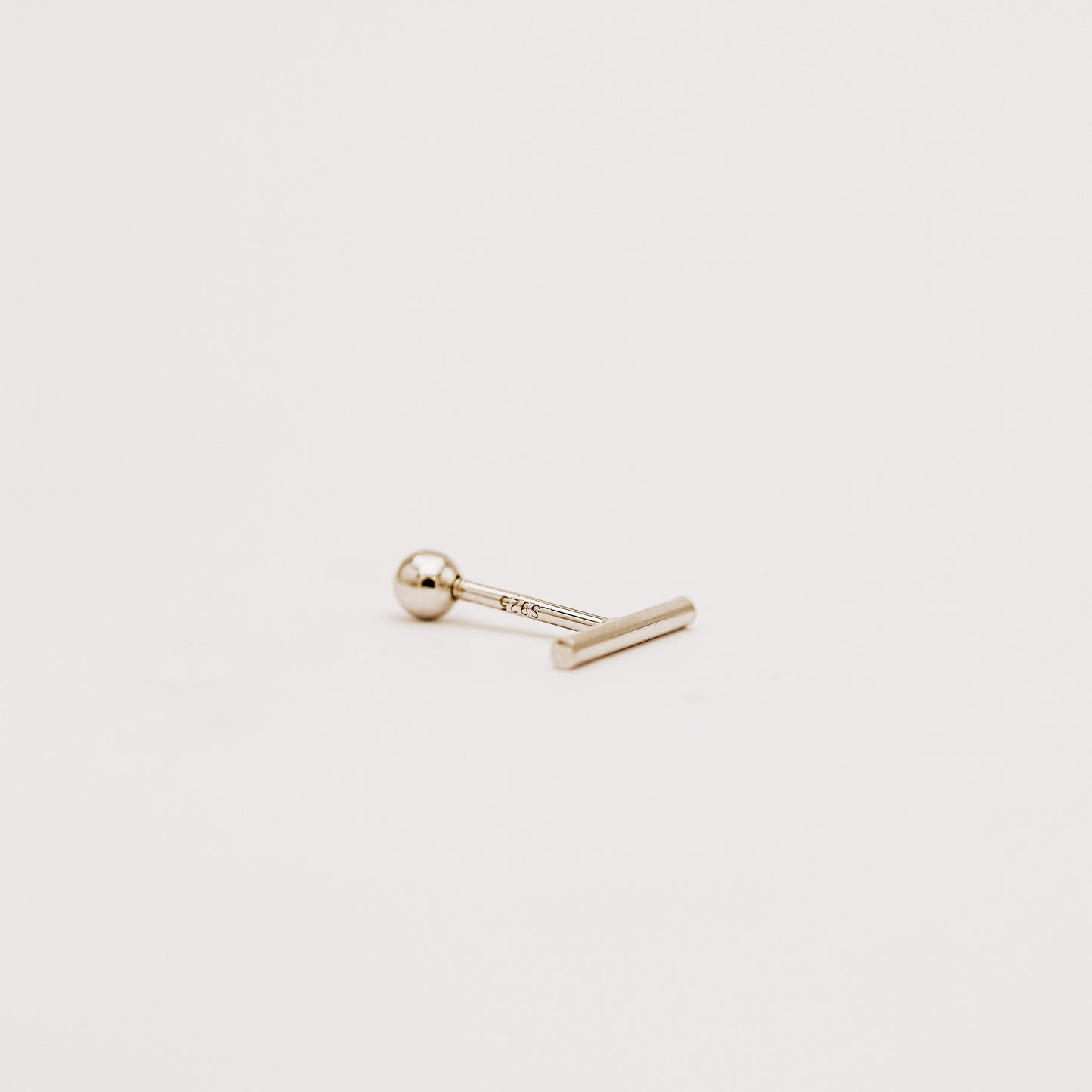 Gold plated bar earring with smooth polished finish