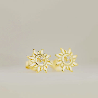Silver Sun Earrings Tiny Gold Stud Earrings Dainty Stud Earrings Minimalist Earrings Delicate Mini Sunshine Stud Earrings Sun Jewelry