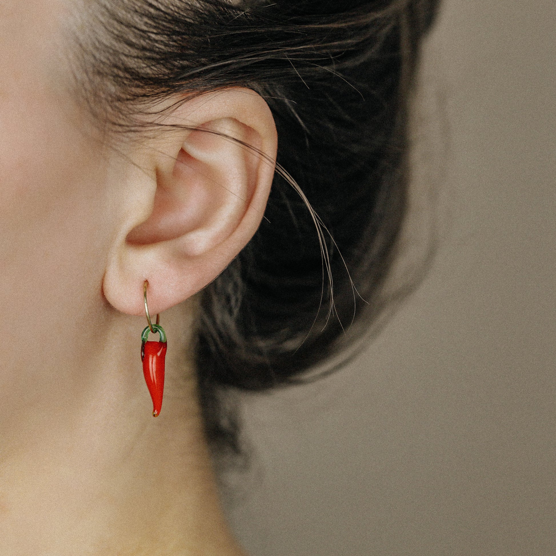 Red Hot Chilli Pepper Earrings Chilli Hoop Earrings Red Horn Earrings Gold Filled Earrings Cute Huggie Earrings 10mm Hoop Earrings