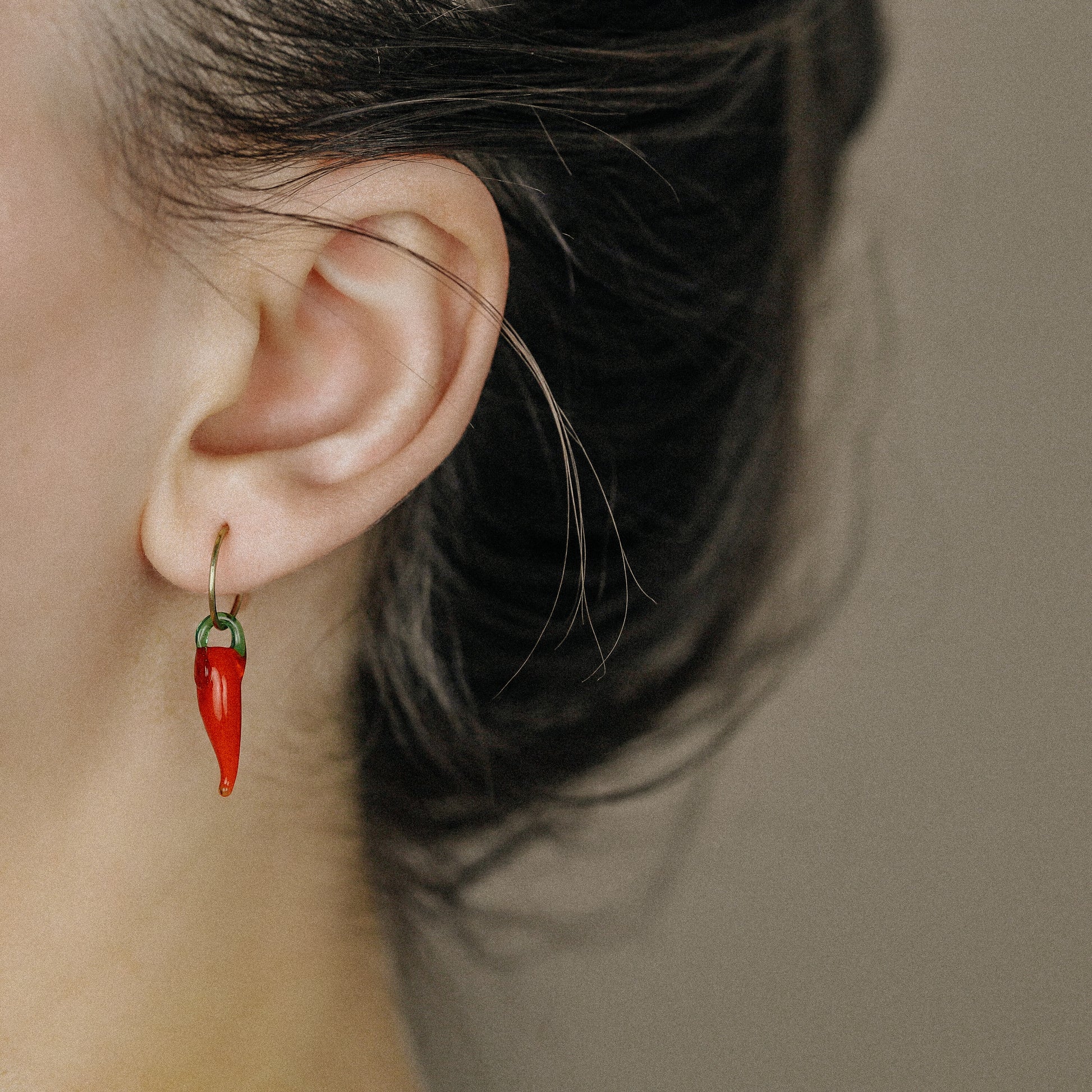 Red Hot Chilli Pepper Earrings Chilli Hoop Earrings Red Horn Earrings Gold Filled Earrings Cute Huggie Earrings 10mm Hoop Earrings