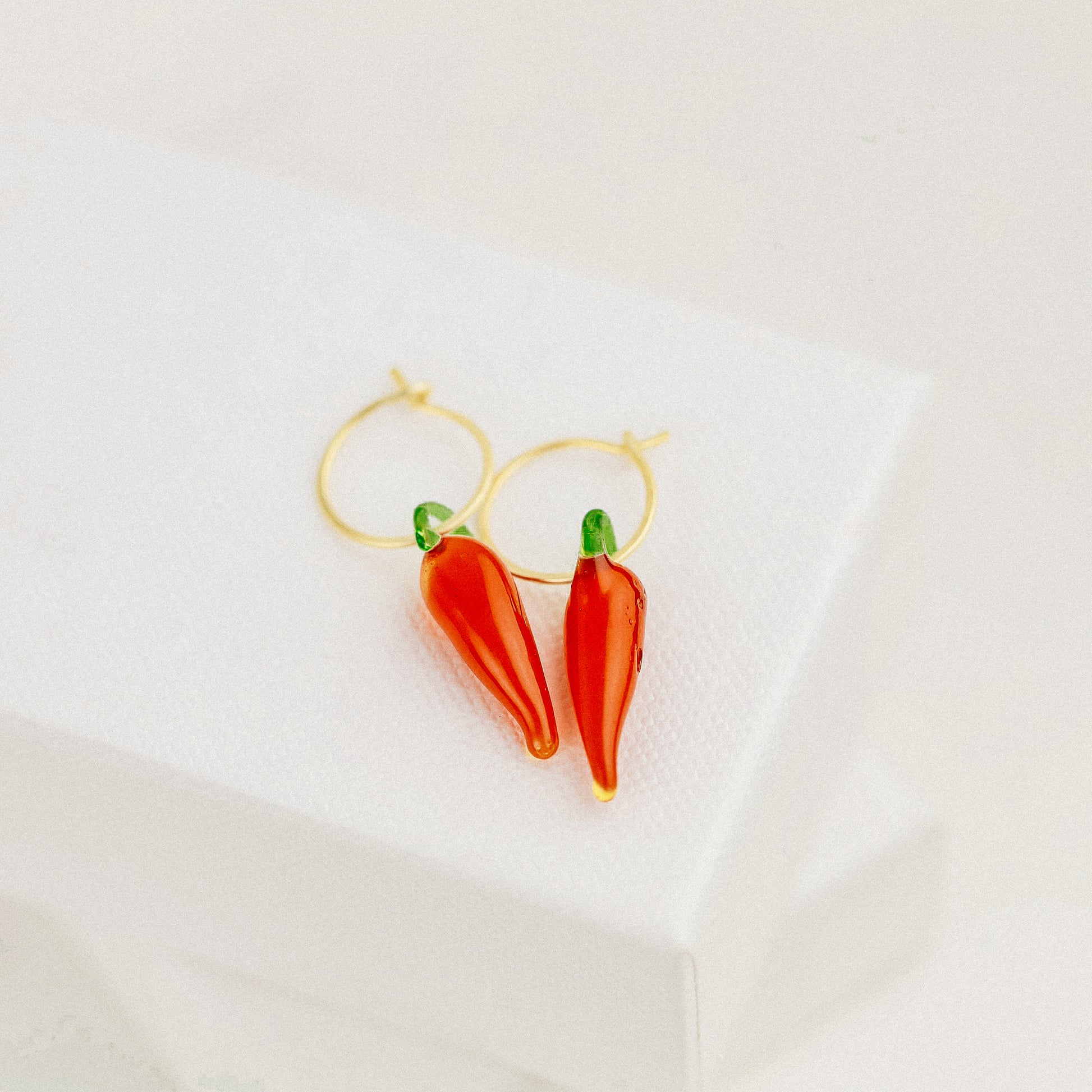 Red Hot Chilli Pepper Earrings Chilli Hoop Earrings Red Horn Earrings Gold Filled Earrings Cute Huggie Earrings 10mm Hoop Earrings