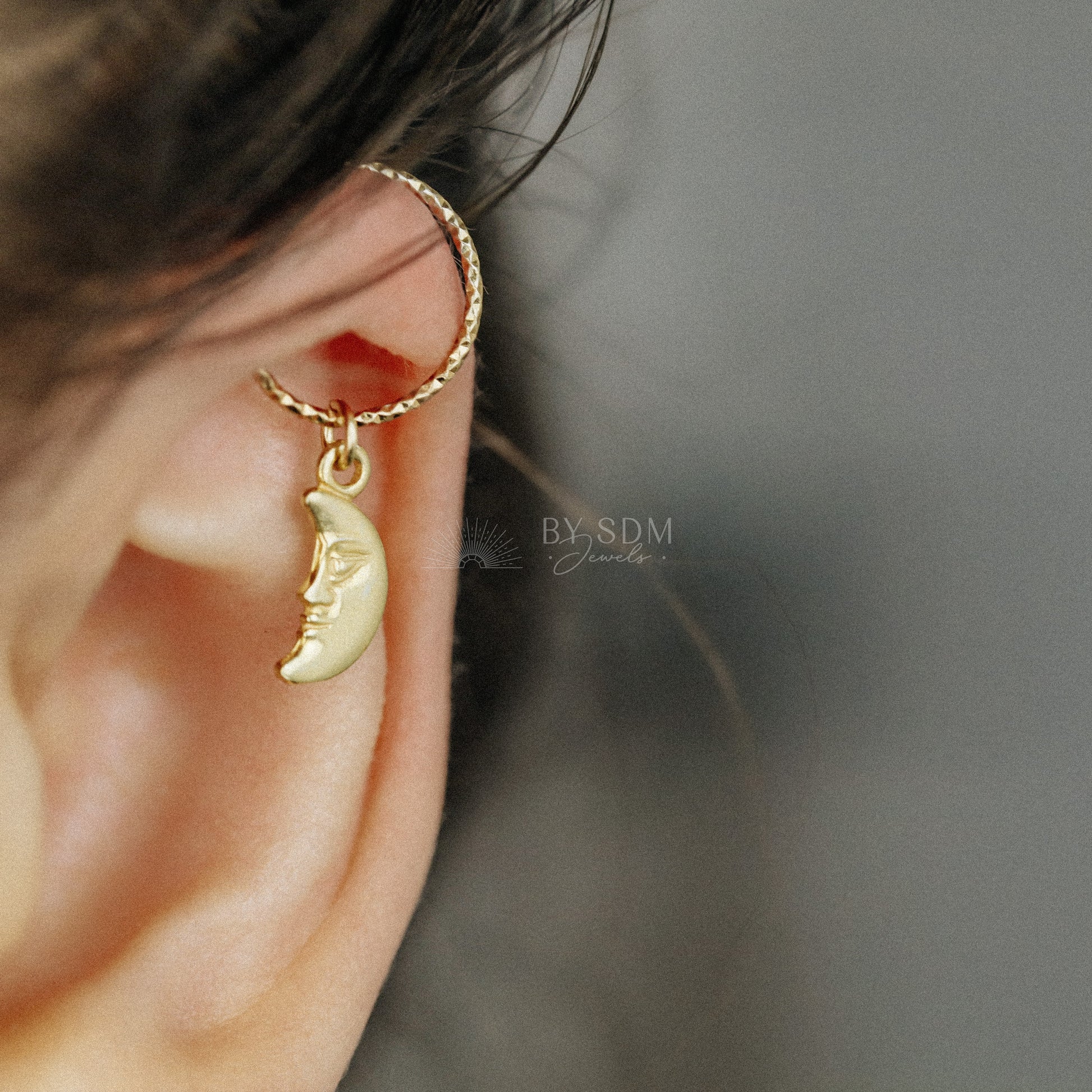 Tiny Moon Cartilage Earrings Gold Cartilage Hoop Earrings Moon Tragus Ring Ear Cuff Helix Hoop 24 20 18 Gauge Hoop Piercing Hoop Earrings