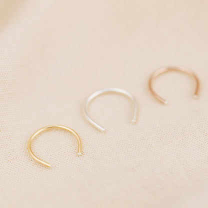 Arc Septum Retainer Gold Septum Retainer Horseshoe Septum Nose Hoop Ring Retainer Septum 22g 20g 18g 16g 14g 6 7 8 9 10mm Inner Diameter