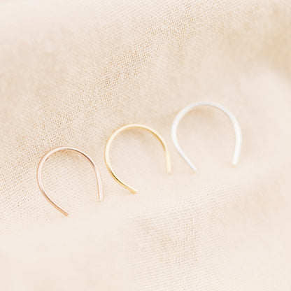 Arc Septum Retainer Gold Septum Retainer Horseshoe Septum Nose Hoop Ring Retainer Septum 22g 20g 18g 16g 14g 6 7 8 9 10mm Inner Diameter