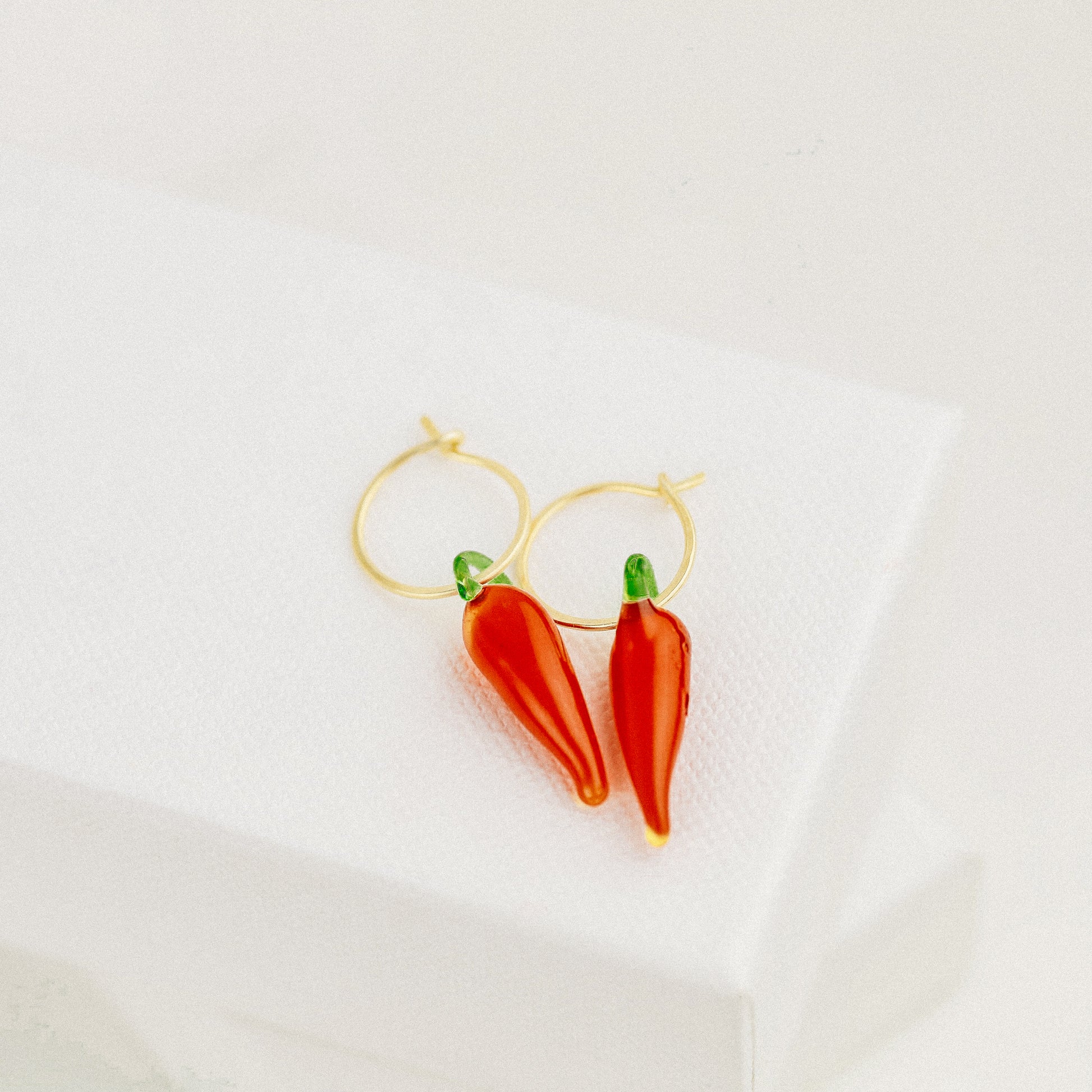 Red Hot Chilli Pepper Earrings Chilli Hoop Earrings Red Horn Earrings Gold Filled Earrings Cute Huggie Earrings 10mm Hoop Earrings