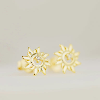 Silver Sun Earrings Tiny Gold Stud Earrings Dainty Stud Earrings Minimalist Earrings Delicate Mini Sunshine Stud Earrings Sun Jewelry