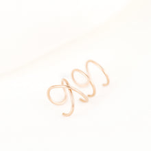 Load image into Gallery viewer, Set of two Criss Cross and Double line Ear Cuff Sterling Silver Criss Cross Ear Cuff 18kt Ear Cuff No Piercing Fake Helix Piercing Ear Wrap

